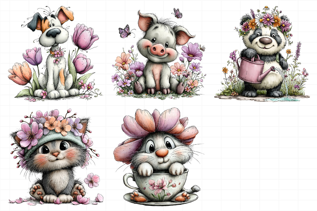 Whimsical Spring Animal Clipart, an Illustration by Daily.Designs (Photo 6 of 8)