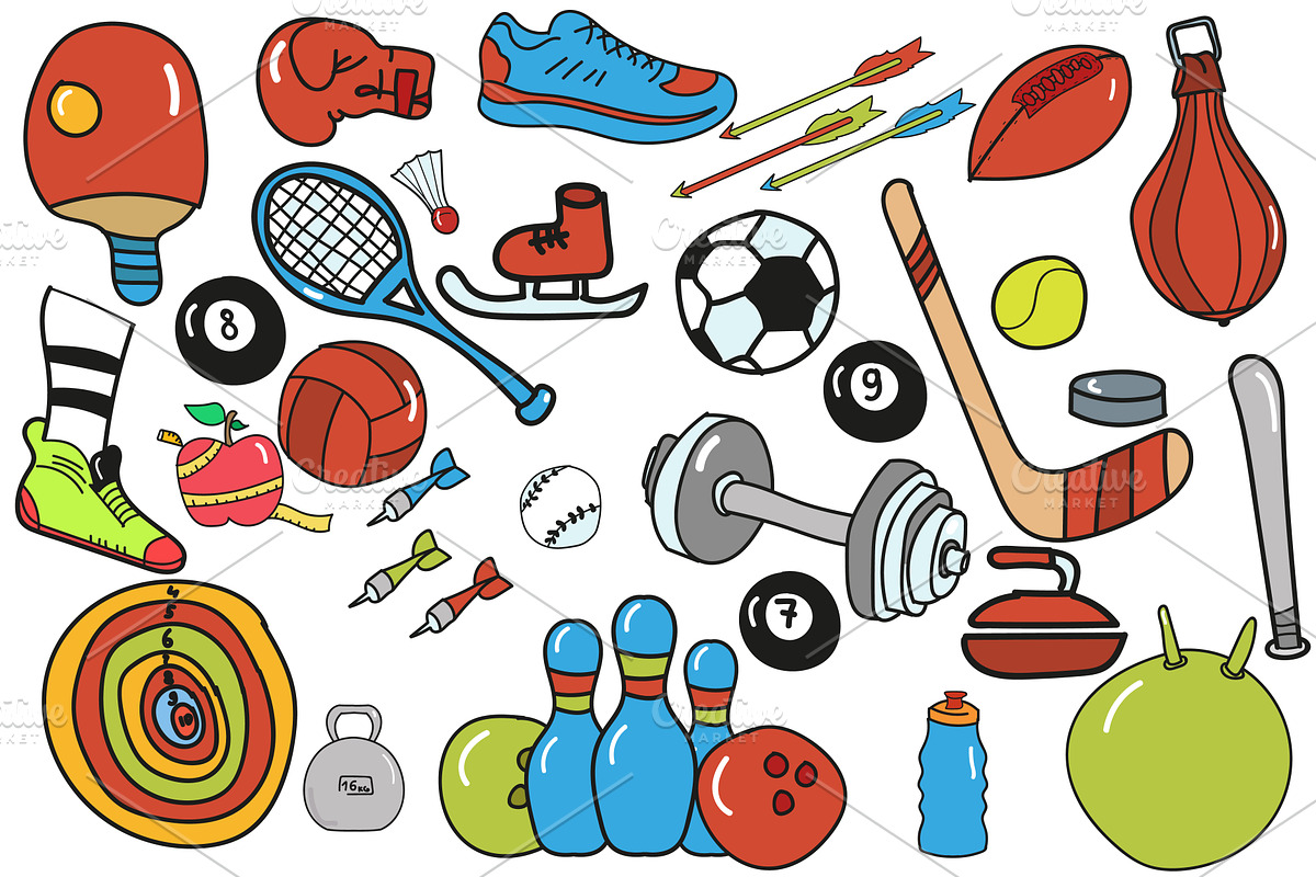 SPORT- big set + pattern (vector), a Card Template by pashigorov (Photo 1 of 6)