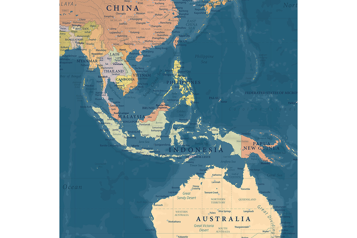 Vector World Map - Large&Detailed, a Decorative Illustration by PorcuPen Works (Photo 5 of 7)