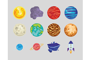 Set Of Icons Astronomy