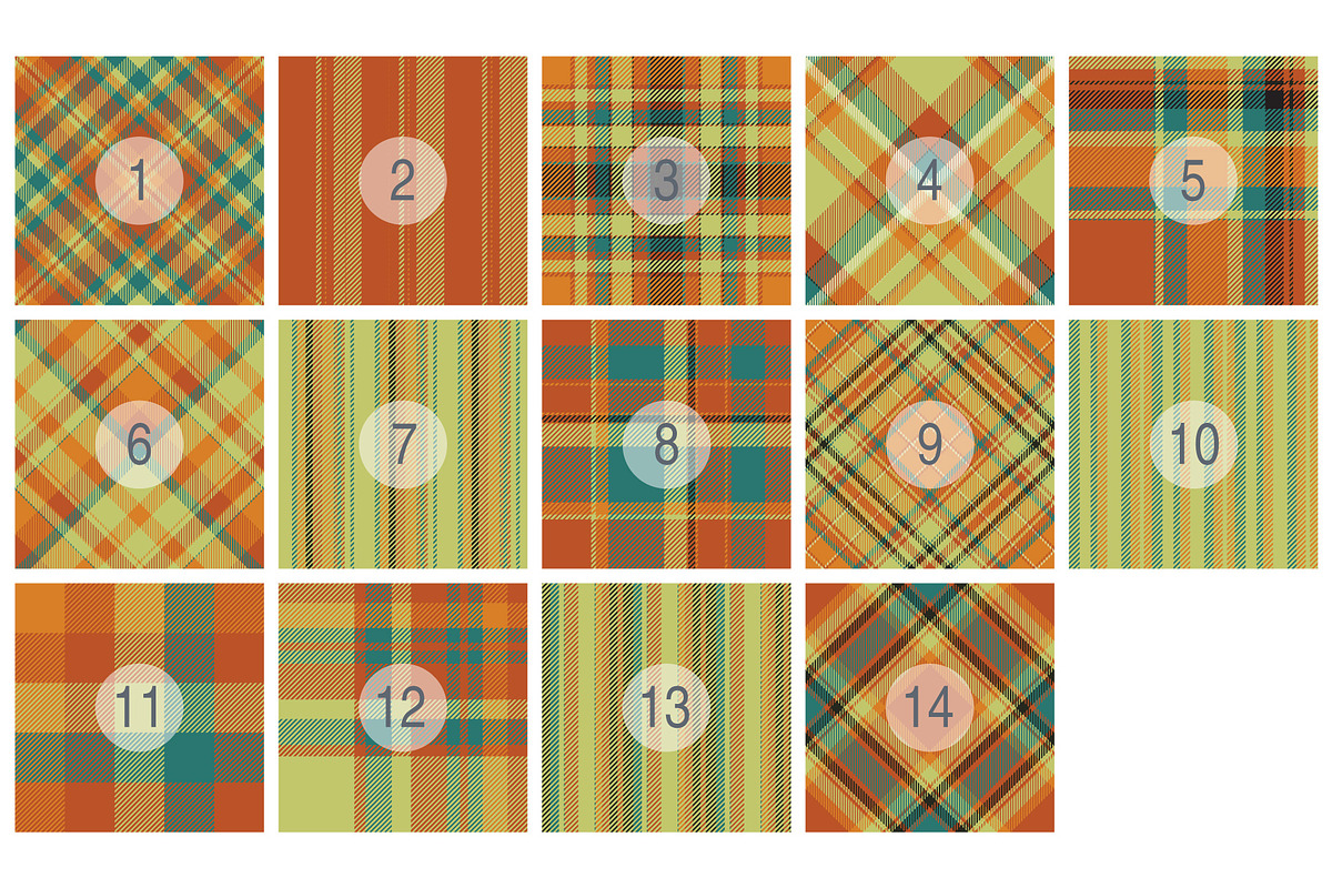 #14 Harvest Plaid Patterns EPS + JPG, a Pattern Graphic by Plaid4You (Photo 2 of 4)