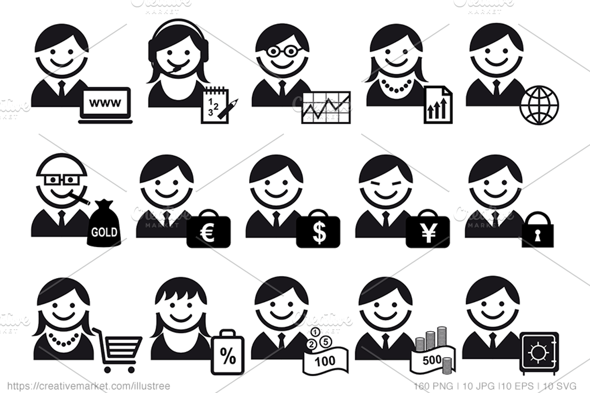 Avatar bundle, 160 vector icons, an Icon by Illustree (Photo 5 of 12)