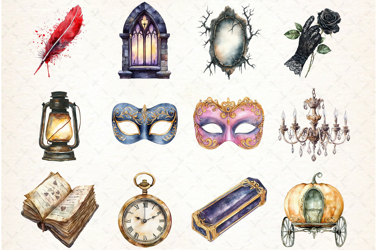 Antique Halloween Clipart, an Illustration by Libby Wishes (Photo 4 of 5)