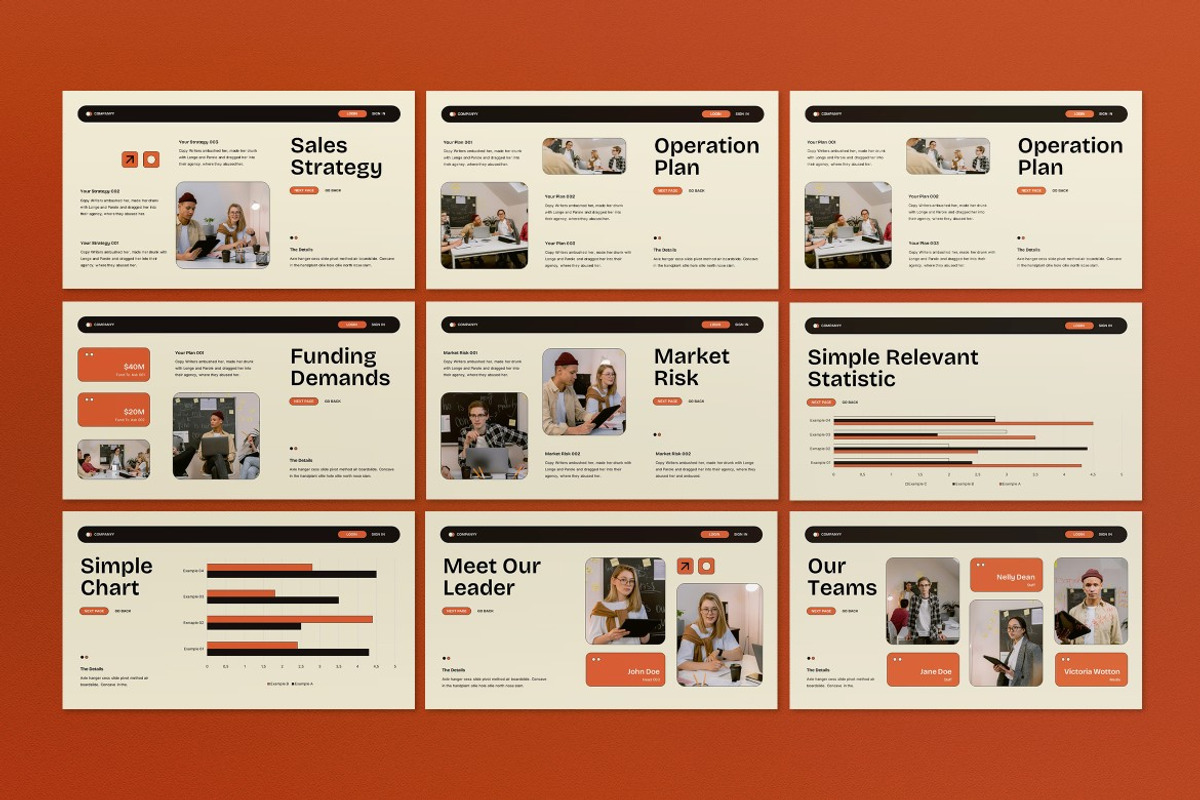 Cream Orange Business Plan Keynote, a Presentation Template by graphicook (Photo 3 of 4)