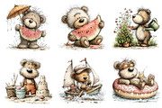 Whimsical Summer Teddy Bear Clipart, an Illustration by Dream Creation (Thumbnail 5 of 7)
