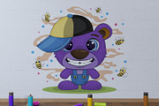 Cartoon bear wearing a cap. Tshirt., an Animal Illustration by KENO Mascots (Thumbnail 5 of 6)