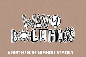 Wavy Dolphin - A Symbol Summer Font, a Symbol Font by CraftyLittleNodes