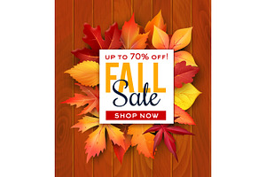 Autumn Sale Foliage Leaf Vector Poster Web Banner