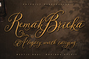 RemakBricka - Rustic Vintage Script, a Script Font by HypeWorksCo (Thumbnail 1 of 16)