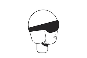 Skier wearing ski helmet