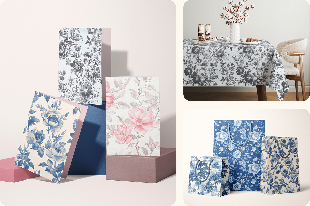 French Toile De Jouy Patterns, a Pattern Graphic by Ninterints (Photo 7 of 7)