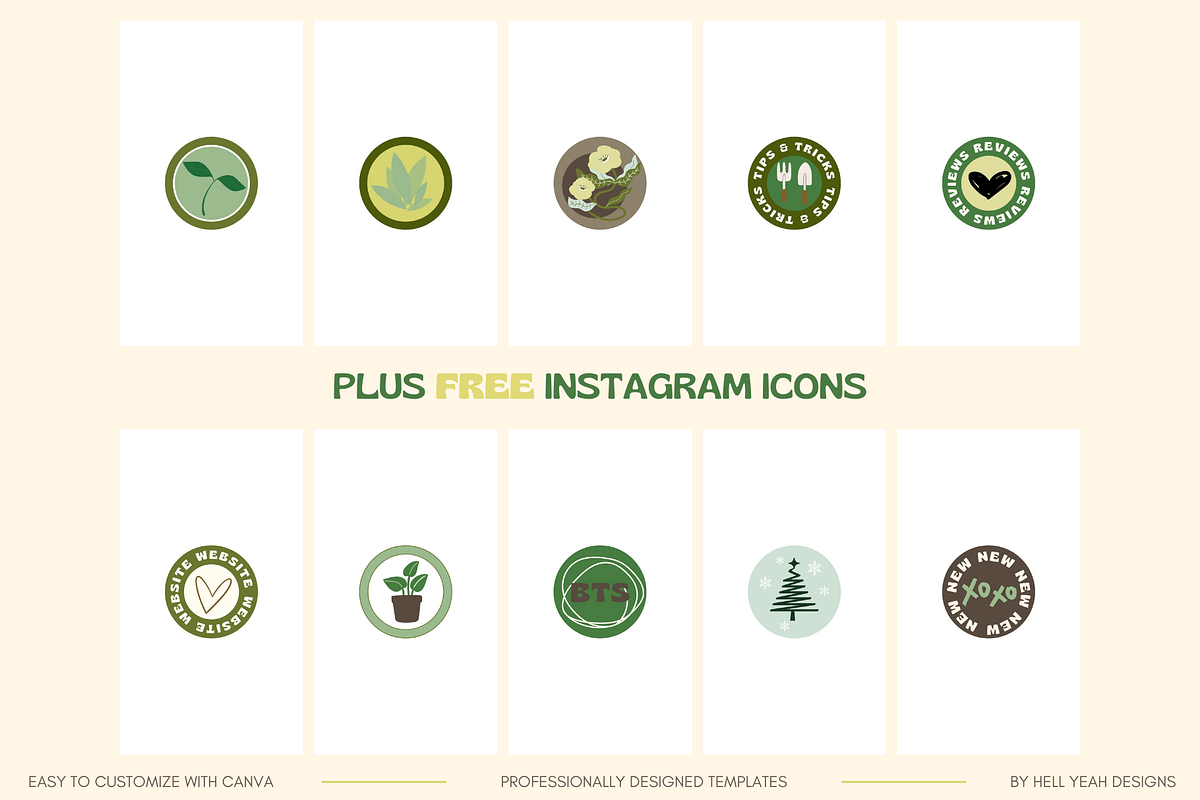 Groovy Green Instagram Templates Set, a Social Media Template by Hell Yeah Designs (Photo 7 of 11)
