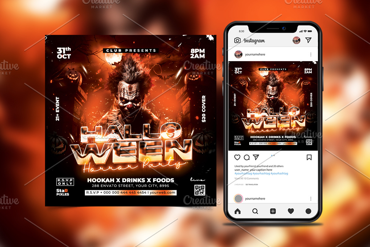 Halloween Party Flyer, a Flyer Template by StarPixles11 (Photo 2 of 3)