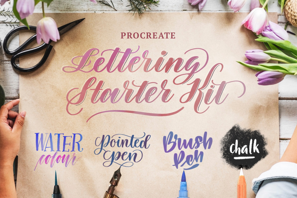 Procreate Lettering Kit—4 Brushes, a Brush Add-On by The Scratchy Nib (Photo 2 of 16)