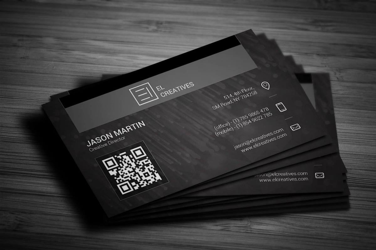 Creative Dark Dotted Business Card, a Business Card Template by bouncy (Photo 1 of 4)