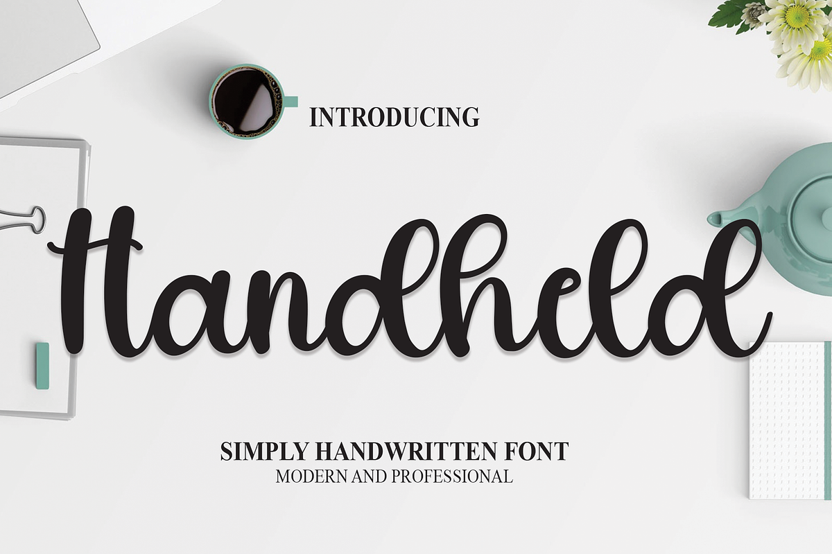 Handheld | Script Font, a Script Font by Scratchones (Photo 1 of 8)
