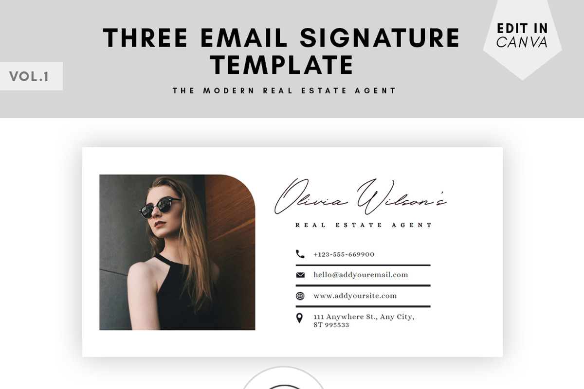 Email Signature Canva Template, an Email Template by Madhabi Studio (Photo 2 of 6)