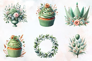Boho Sage Green Birthday Clipart, an Illustration by RobertsArt (Thumbnail 6 of 8)