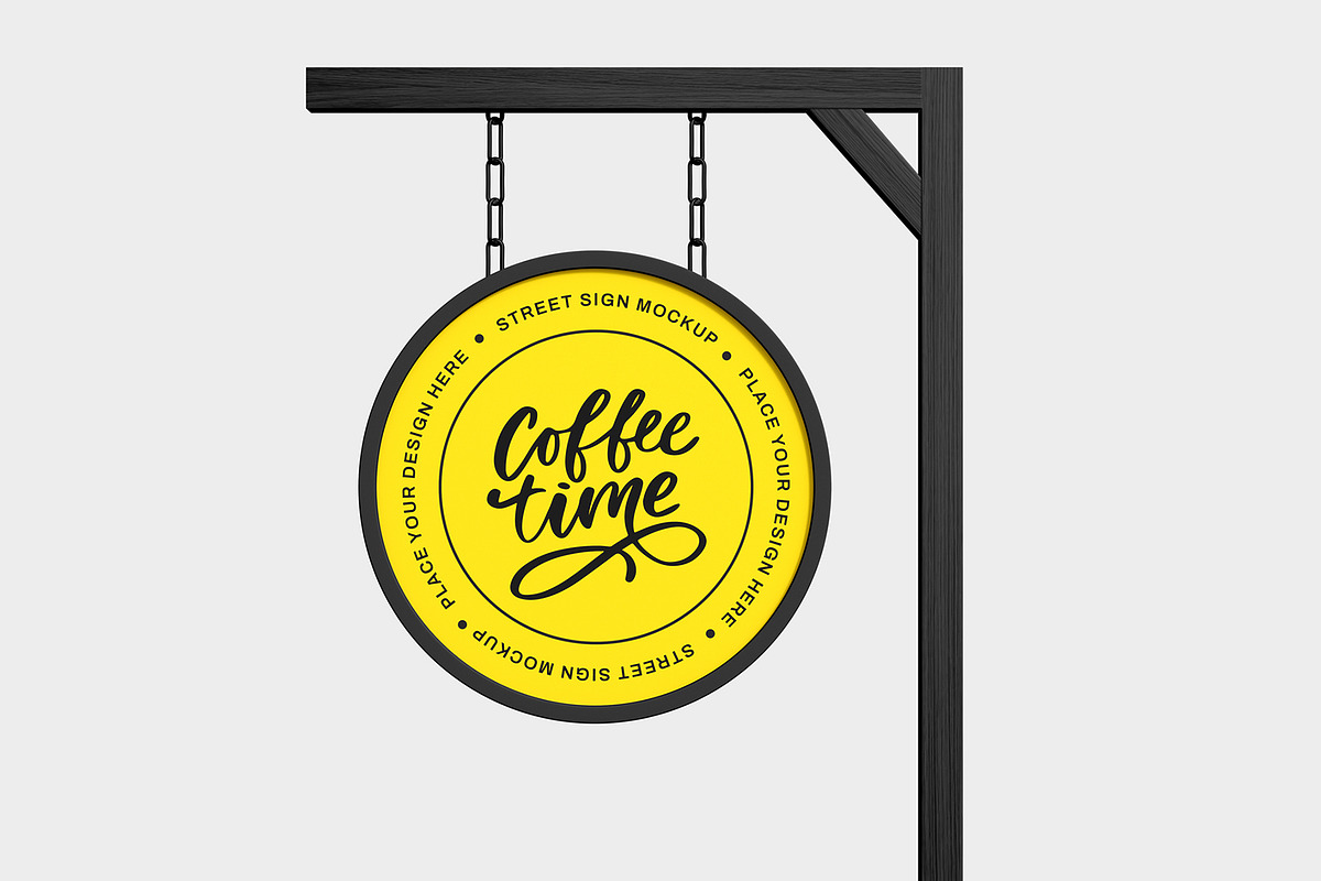 Hanging Round Signboard Mockup, a Product Mockup by graphypix (Photo 1 of 4)