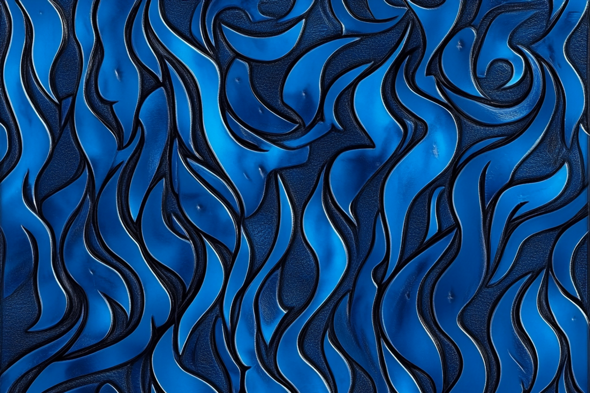 Blue Flame Leather | Fiery Blue, a Pattern Graphic by Printable Treasure (Photo 4 of 7)