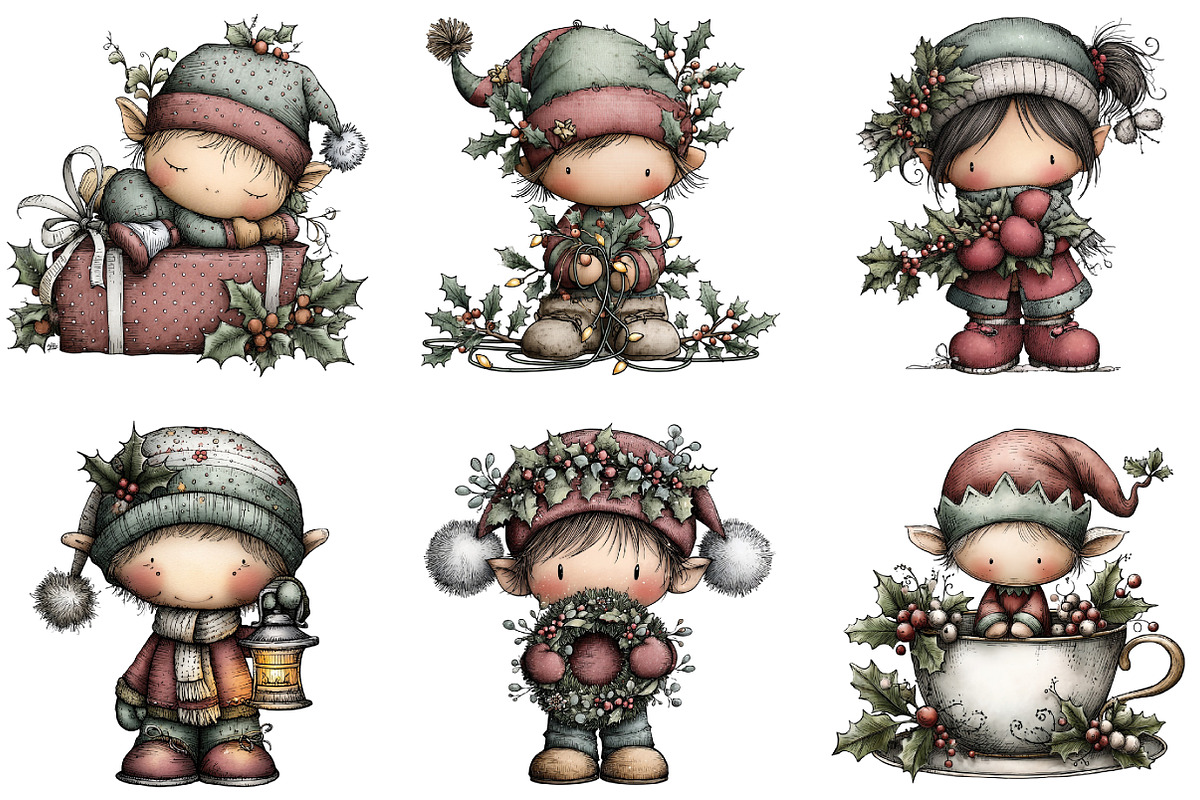 Hand Painted Elf Clipart, an Illustration by DreamArtGraphic (Photo 4 of 5)