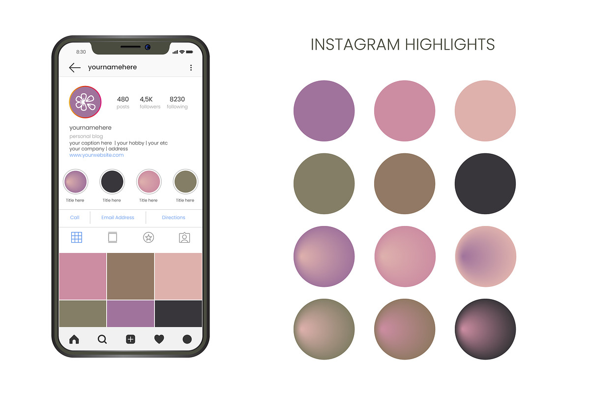 Color Palette + 12 Instagram icons, a Solid Icon by Akwadesign (Photo 3 of 5)