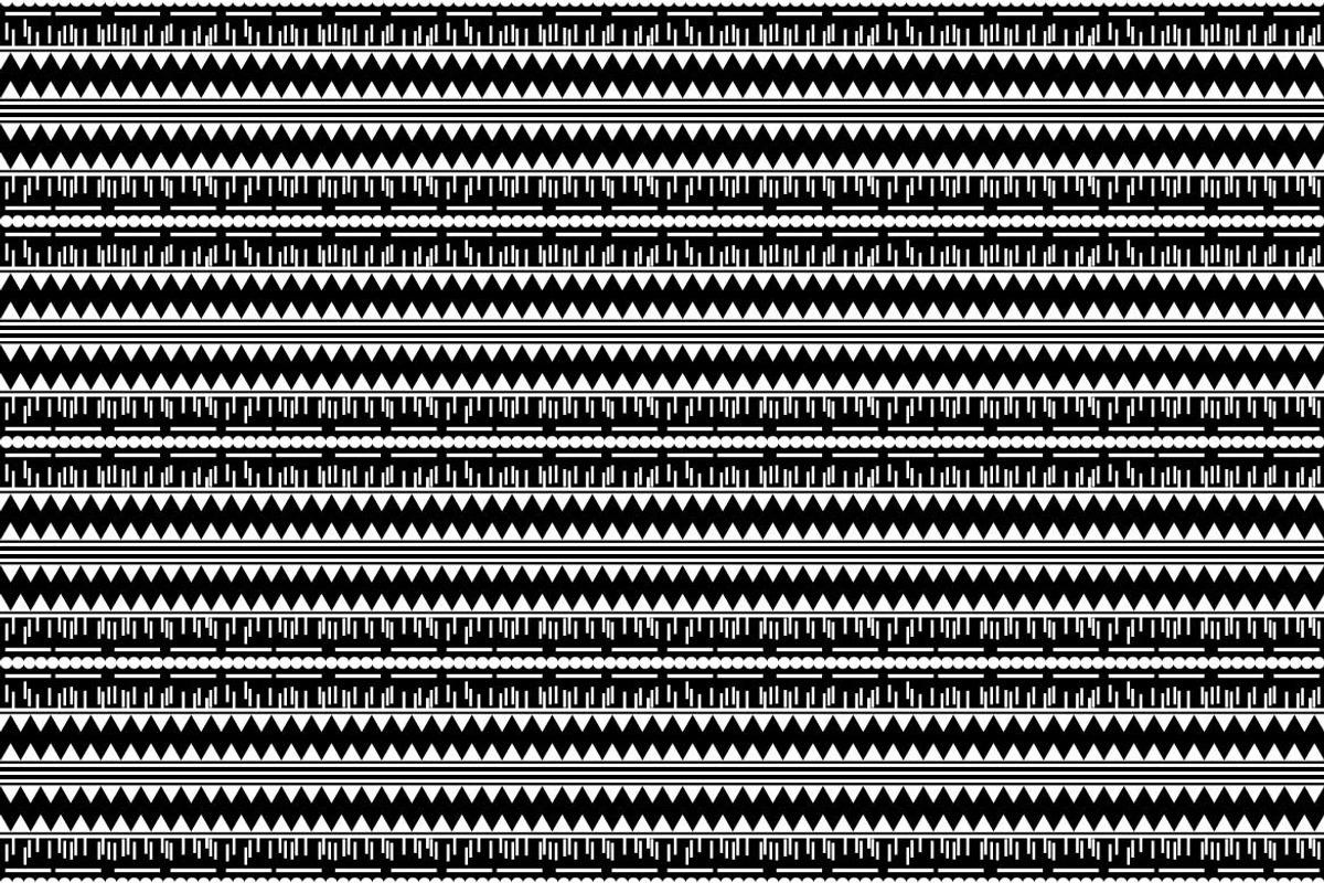 Monochrome Tribal Ethnic Pattern, a Pattern Graphic by Mightyfire