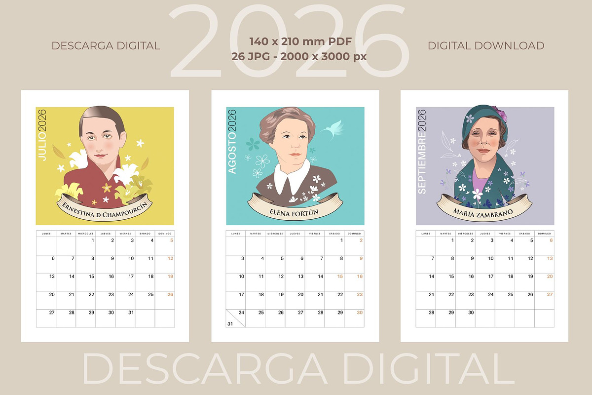 2026 Calendario Literatrices, an Illustration by La Inspiratriz (Photo 2 of 5)