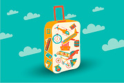 Big set of icons and stickers travel, an Illustration by moto_cat (Thumbnail 1 of 5)