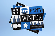 Black Winter Greeting Card Postcard, a Card Template by graphicook (Thumbnail 2 of 6)