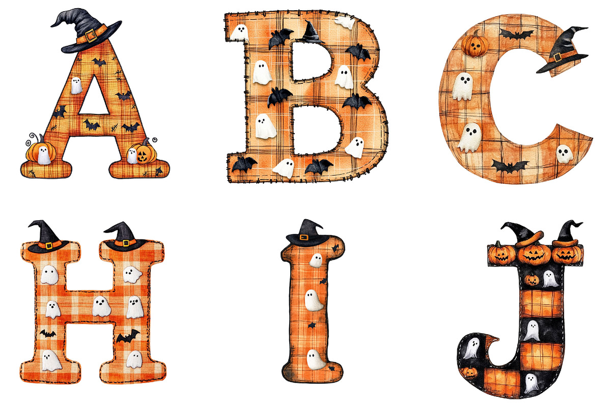 Halloween Alphabet Letters Bundle, a Seasonal Illustration by Designking (Photo 2 of 4)