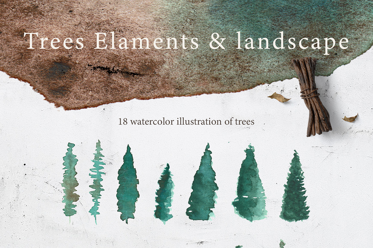 watercolor WOODLAND Collection, a Texture Illustration by Hadar Farfel (Photo 3 of 8)