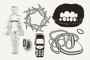 82 Vector Dither Y2K Shapes Pack