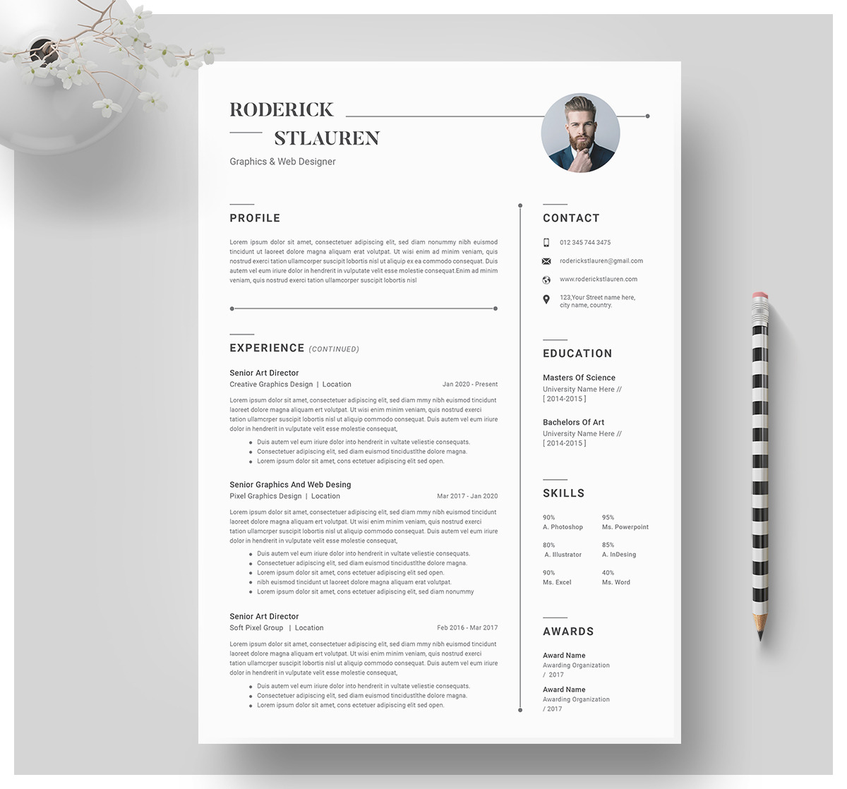 Resume Template / CV, a Resume Template by CreativeZoom