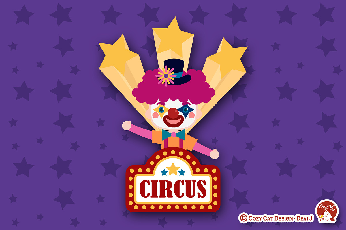 Circus Digital Clip Art, a Person Illustration by Cozy Cat Design (Photo 2 of 6)