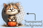 Whimsical Cute Autumn Cat Clipart, a Seasonal Illustration by Canvas Craft (Thumbnail 2 of 10)
