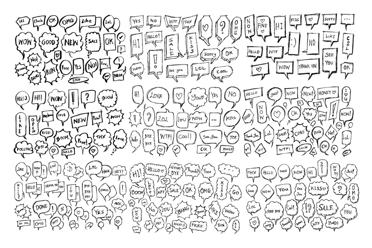Speech Hand Drawn Doodle pack, an Illustration by TKDoodle (Photo 2 of 4)