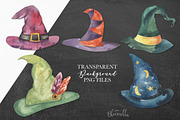 Watercolor Witches Hats Elements, a Decorative Illustration by Bloomella (Thumbnail 4 of 6)
