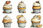 Watercolor Summer Cupcake Clipart, an Illustration by Black Bird Studio (Thumbnail 3 of 5)