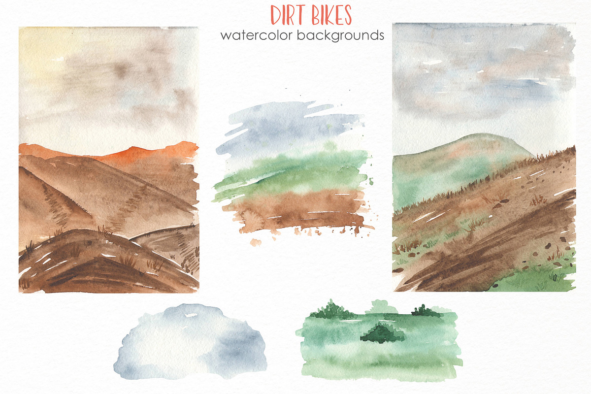 Dirt bikes watercolor, a Decorative Illustration by Marina Ermakova (Photo 4 of 11)