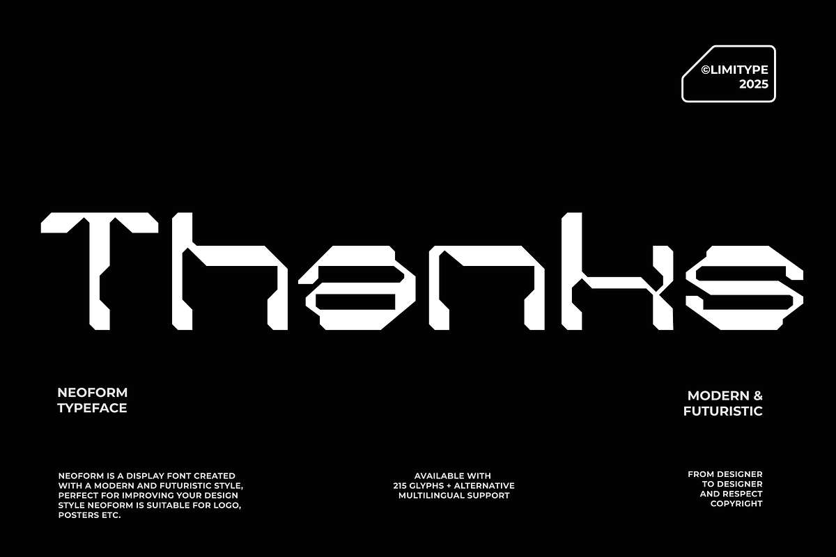 Neoform - Futuristic Font, a Sans Serif Font by limitype (Photo 12 of 12)