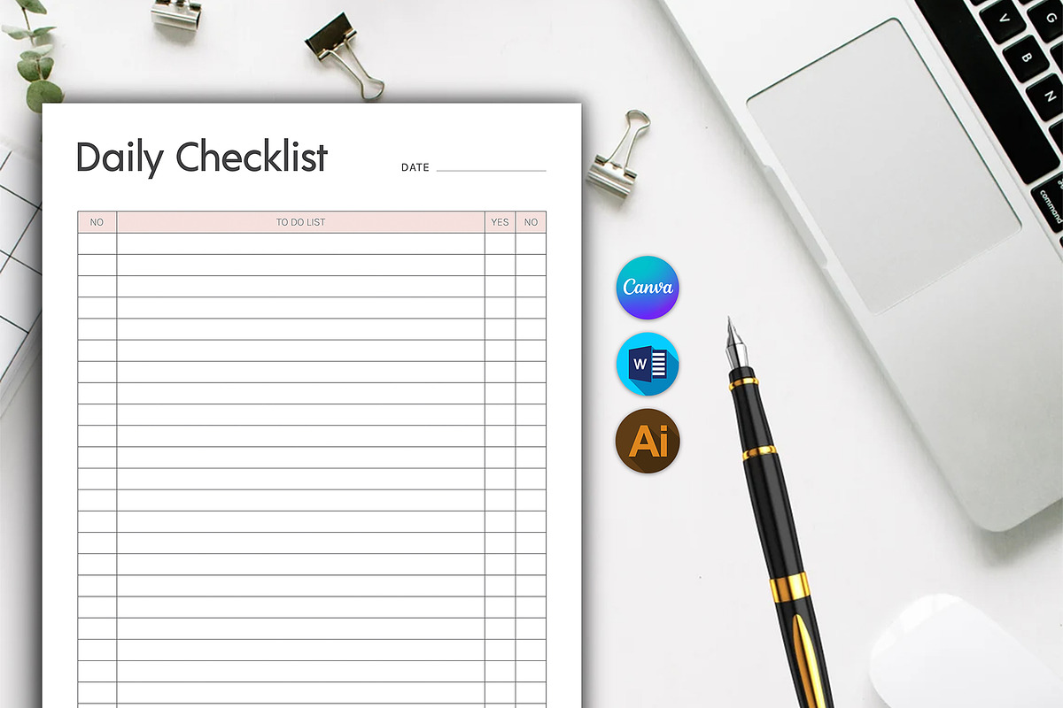 Daily Checklist, a Stationery Template by DesignDevisers (Photo 1 of 10)