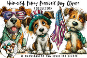 Whimsical Funny Patriotic Dog Clipar, an Illustration by OK Design (Thumbnail 1 of 6)