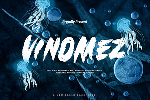 Vinomez - Graffiti Brush Font, a Font by Dhabee