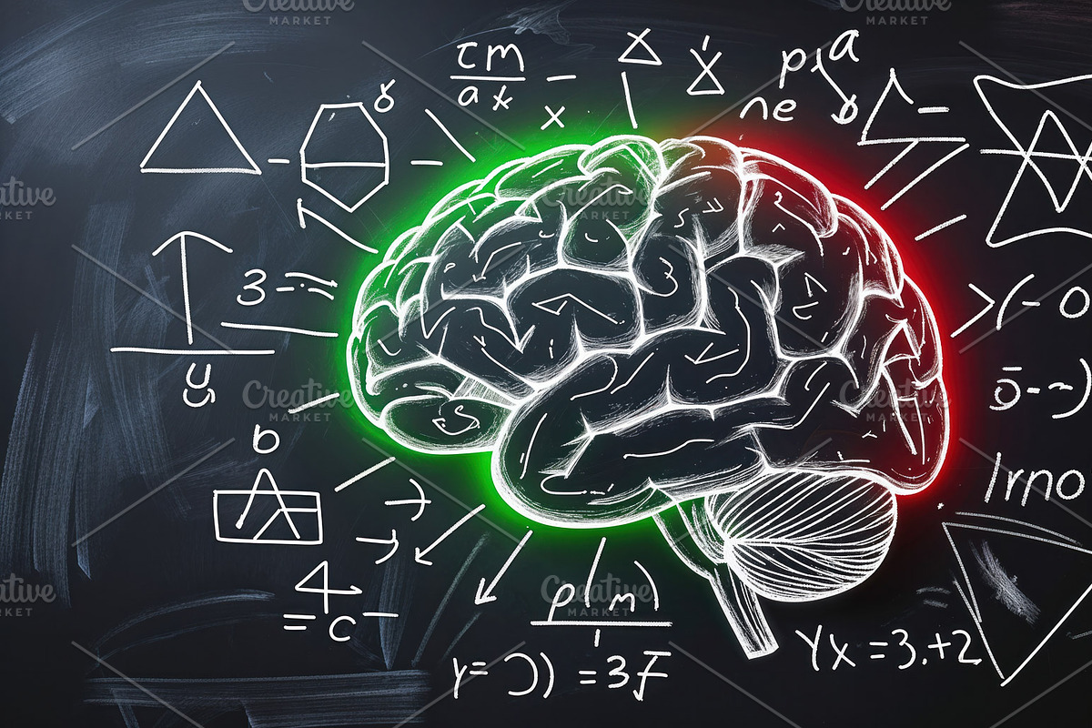 Сhalk-drawn brain, an Illustration by wavebreak