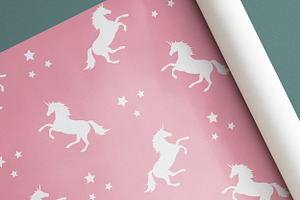 Unicorn Seamless Patterns Set