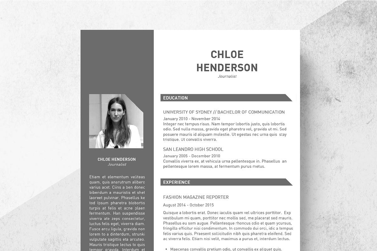Tone Resume Template + Cover Letter, a Resume Template by Made By Hamilton (Photo 1 of 4)