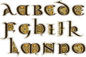 Decorative Celtic Alphabet - Antique