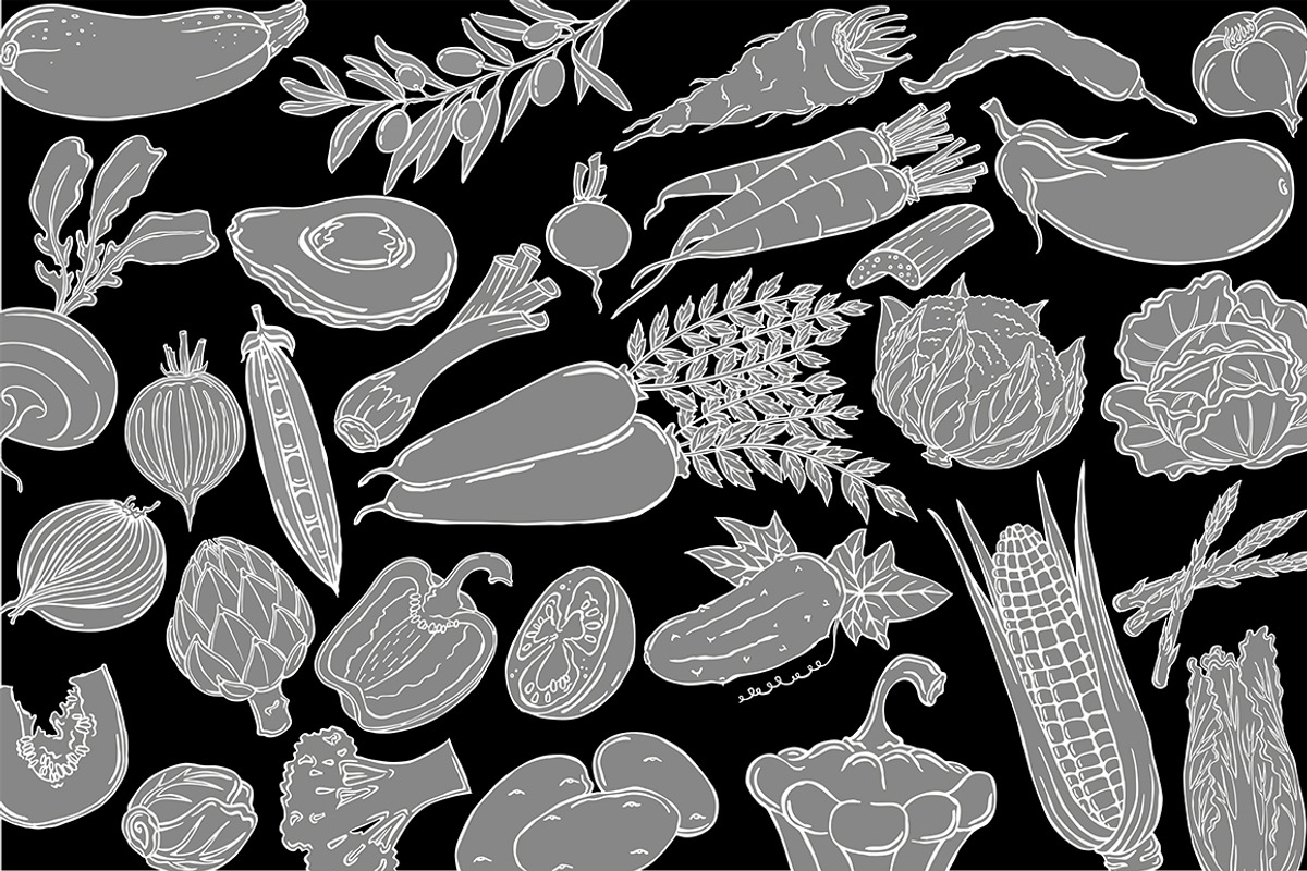 Vector vegetables, an Illustration by risovanya (Photo 9 of 9)