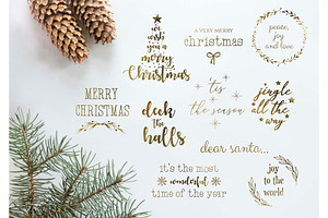 Gold Foil Christmas Overlays